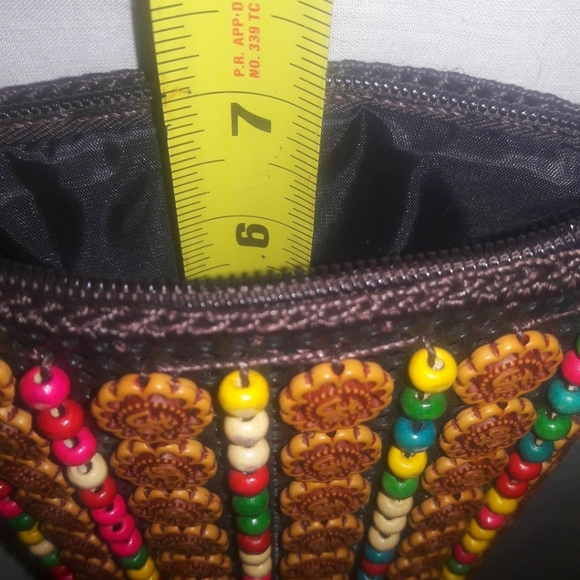 Vintage Crossbody Beaded Purse RARE Om Symbol Handmade Purse Cellphone Case HTF - Picture 4 of 12